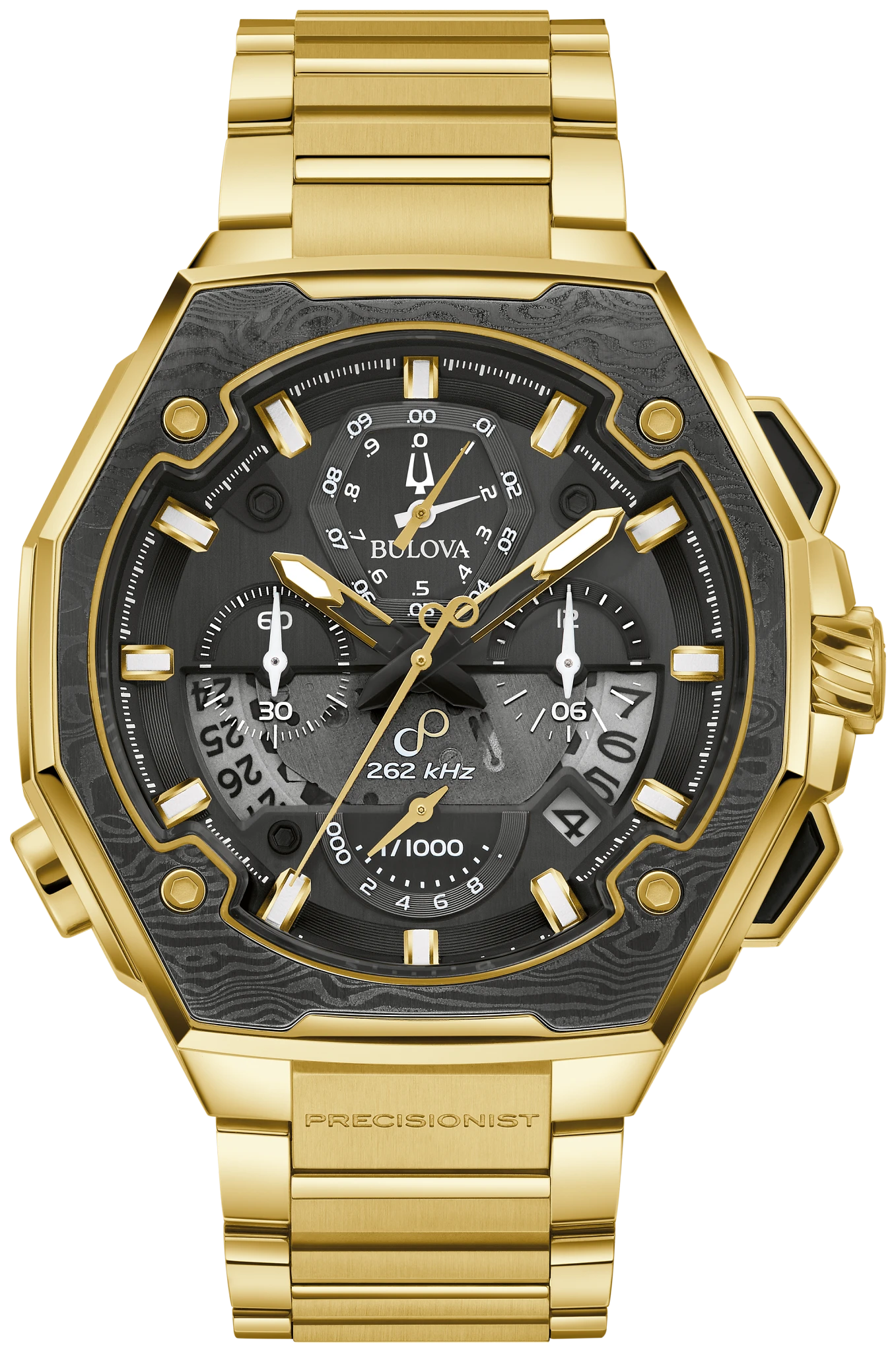 Bulova 自動巻き腕時計 ブラック/ゴールド Black Dial Stainless Steel Bracelet Series X SE 98B429 | Bulova